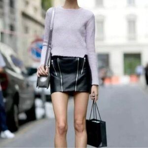 Mason Leather Skirt with Zippers